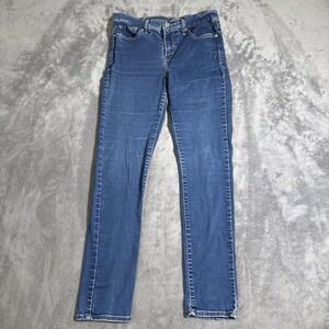 levis jeans size 29x30 skinny straight mid rise denim dark blue